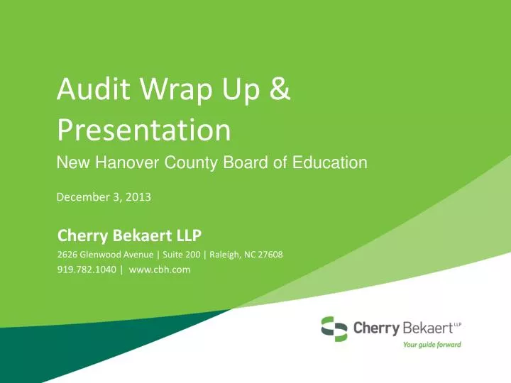 audit wrap up presentation