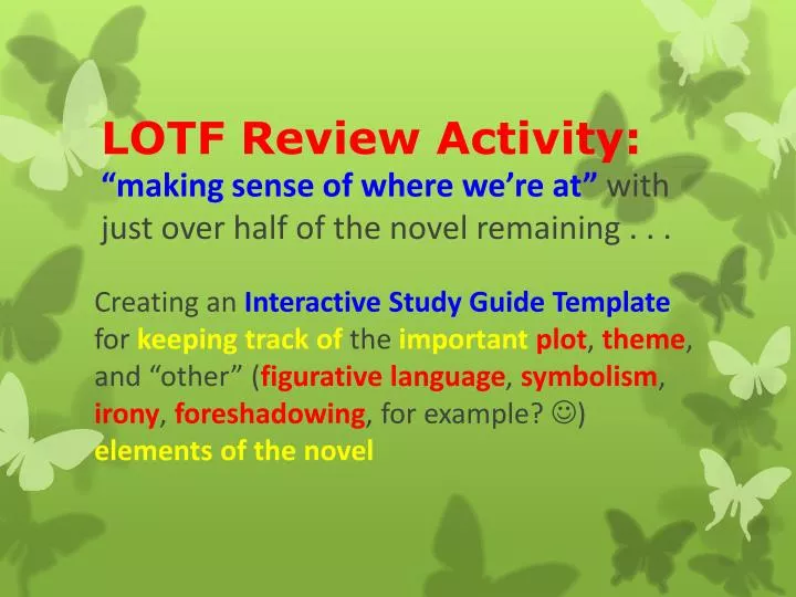 lotf review activity making sense of where we re at with just over half of the novel remaining