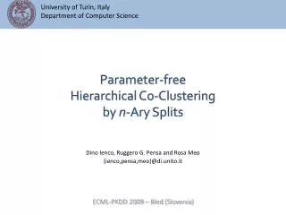 Parameter-free Hierarchical Co-Clustering by n -Ary Splits