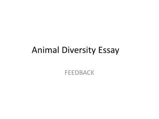 Animal Diversity Essay