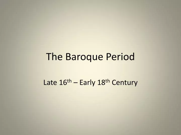 the baroque period