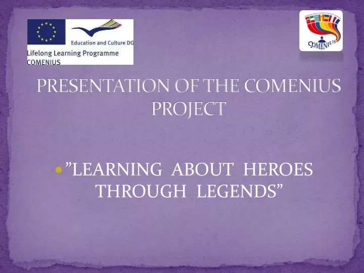 presentation of the comenius project
