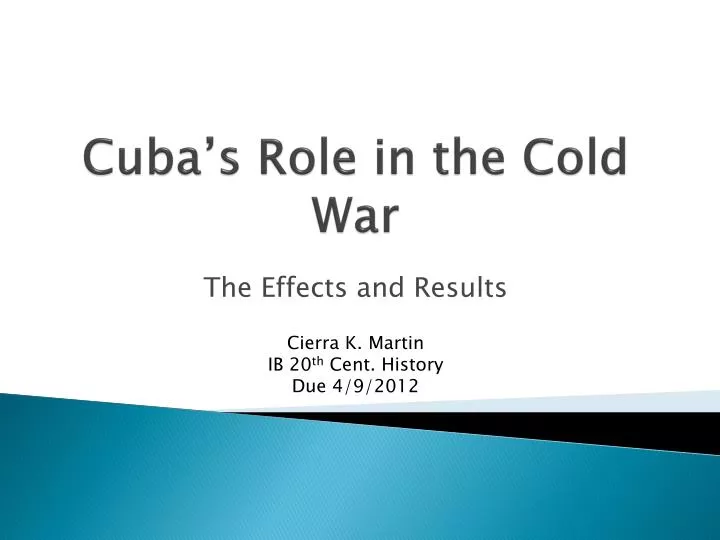 cuba s role in the cold war