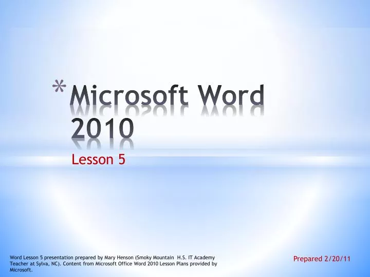 microsoft word 2010