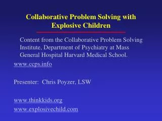 Collaborative Problem Solving with Explosive Children