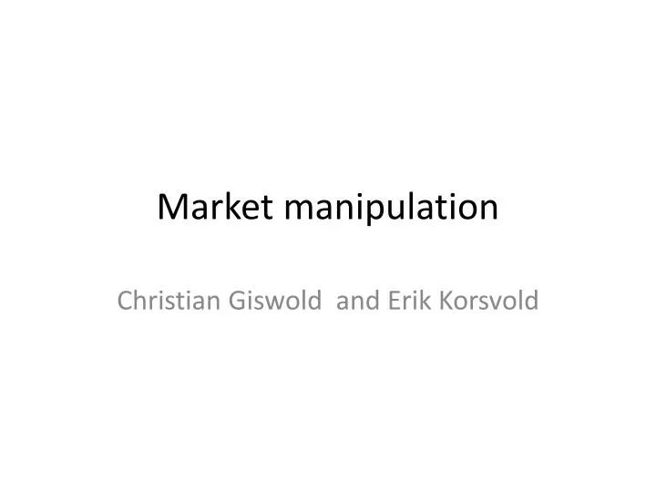market manipulation