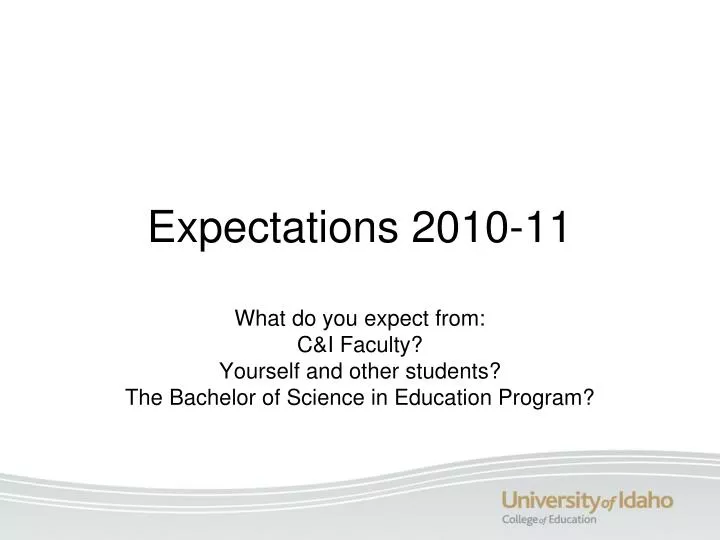 expectations 2010 11