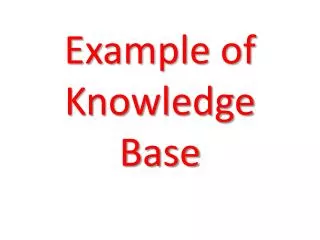 Example of Knowledge Base