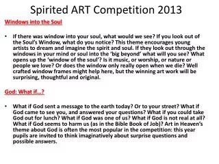 Spirited ART Competition 2013