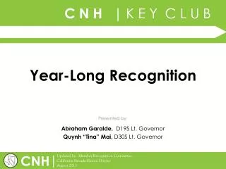 Year-Long Recognition