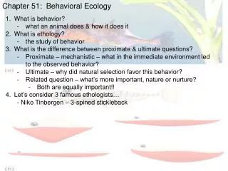 Chapter 51: Behavioral Ecology