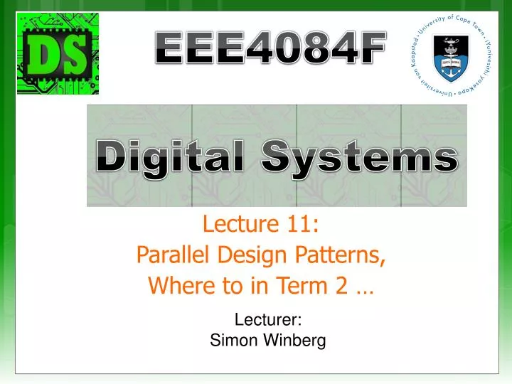 lecture 11 parallel design patterns where to in term 2