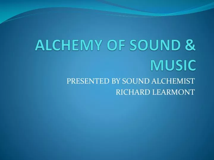 alchemy of sound music