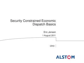 Security Constrained Economic Dispatch Basics