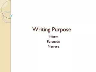 Writing Purpose