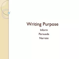 PPT - Writing for a Purpose PowerPoint Presentation, free download - ID ...