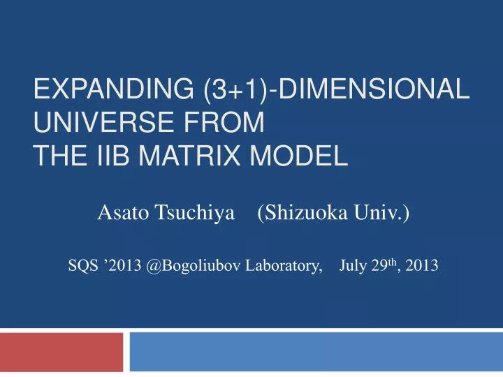 expanding 3 1 dimensional universe from the iib matrix model