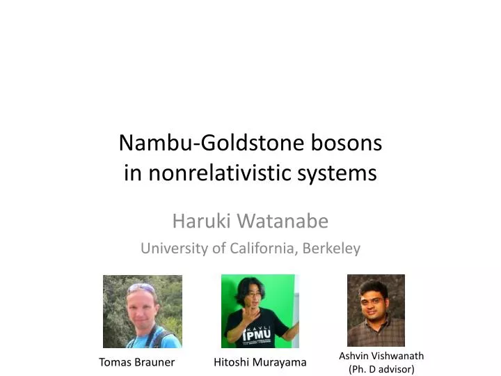 nambu goldstone bosons in nonrelativistic systems