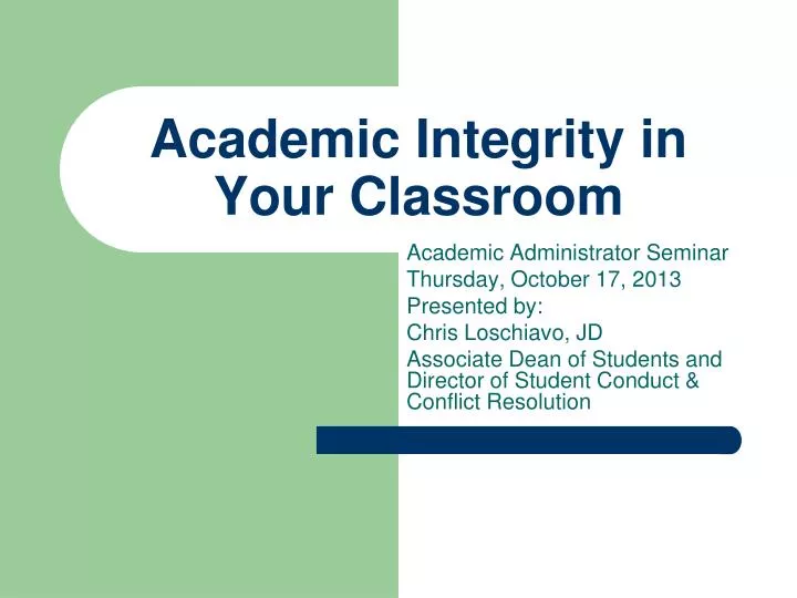academic integrity in your classroom