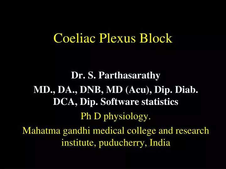 coeliac plexus block