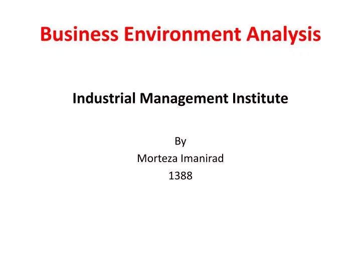 business environment analysis