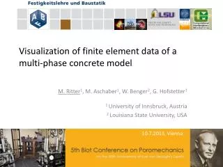 Visualization of finite element data of a multi-phase concrete model