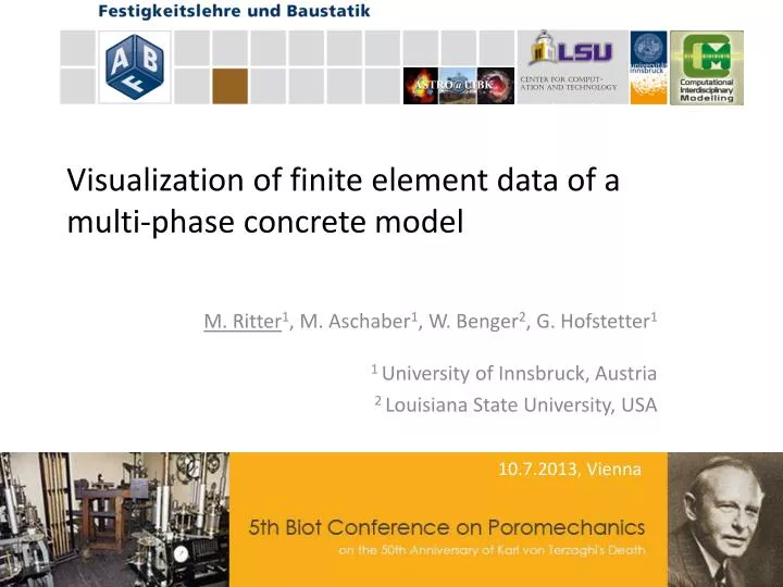 visualization of finite element data of a multi phase concrete model