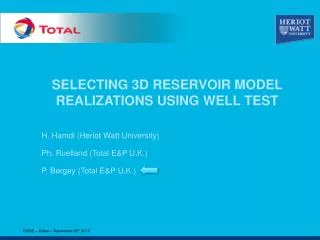 SELECTING 3D RESERVOIR MODEL REALIZATIONS USING WELL TEST