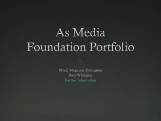 As Media Foundation Portfolio