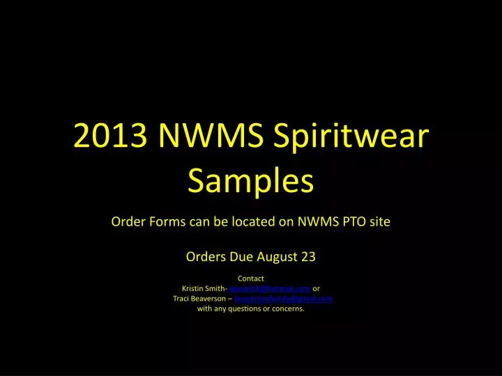 2013 nwms spiritwear samples