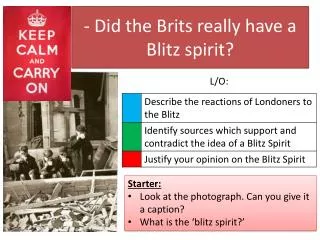 - Did the Brits really have a Blitz spirit?