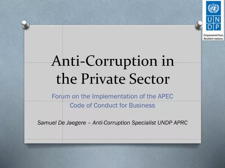 anti corruption in the private s ector