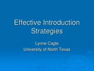Effective Introduction Strategies