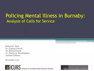 Policing Mental Illness in Burnaby: Analysis of Calls for Service