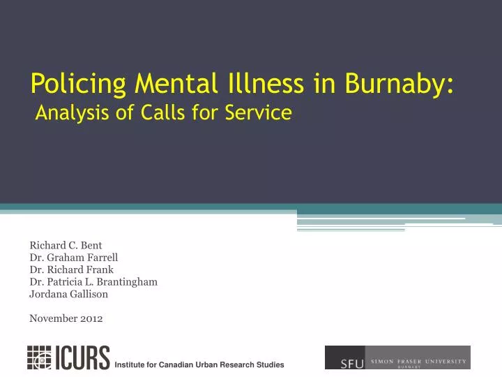 policing mental illness in burnaby analysis of calls for service