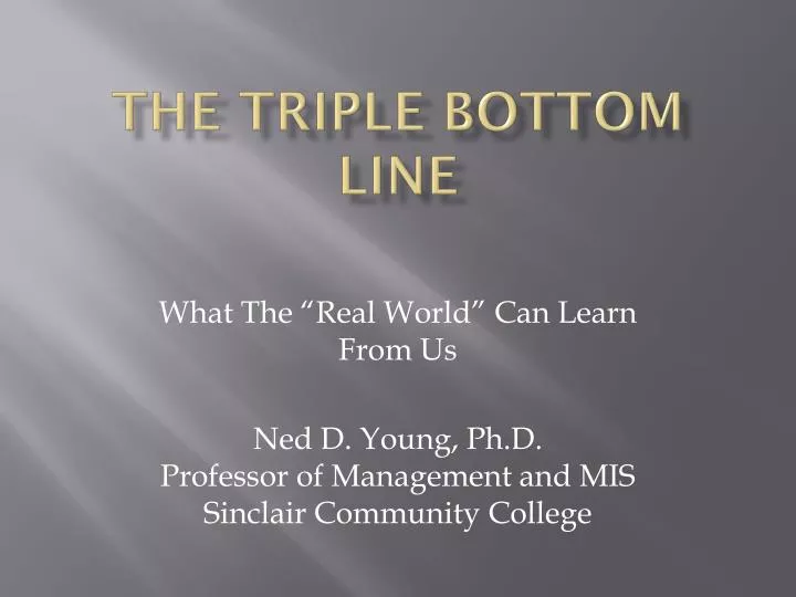 the triple bottom line