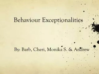 Behaviour Exceptionalities
