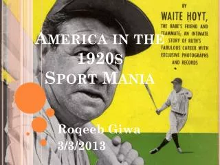 America in the 1920s Sport Mania