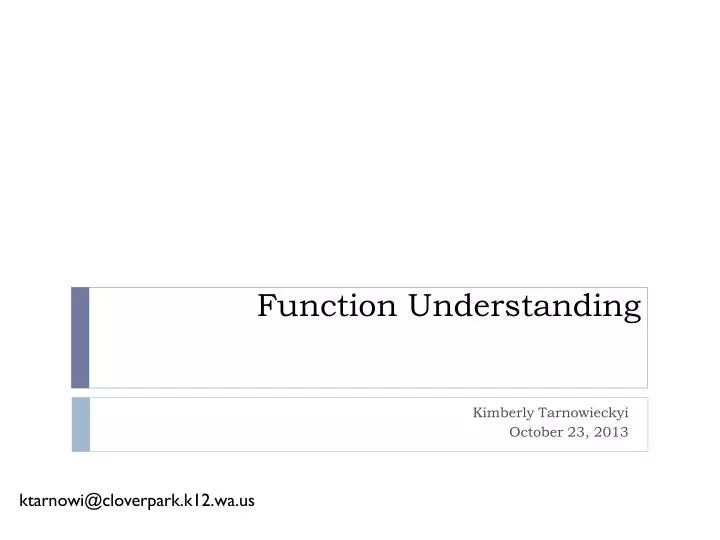 function understanding