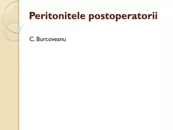 peritonitele postoperatorii