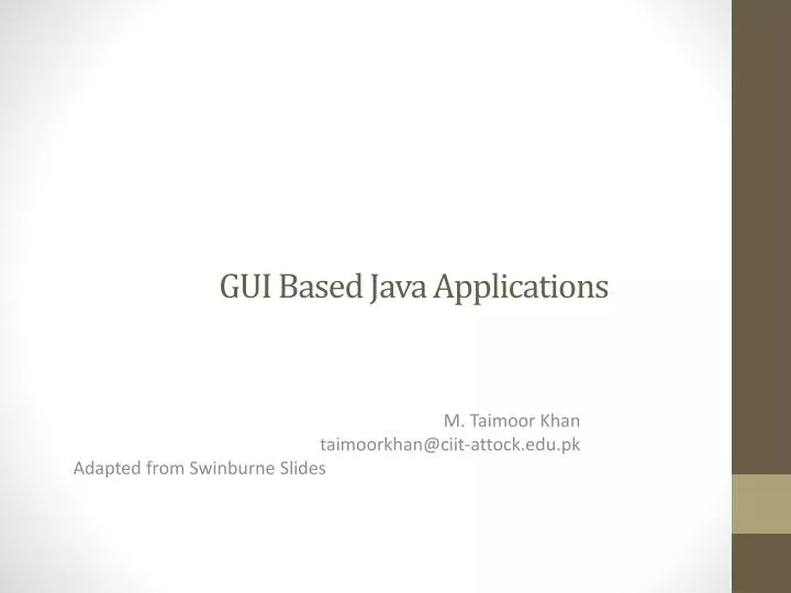 gui based java applications