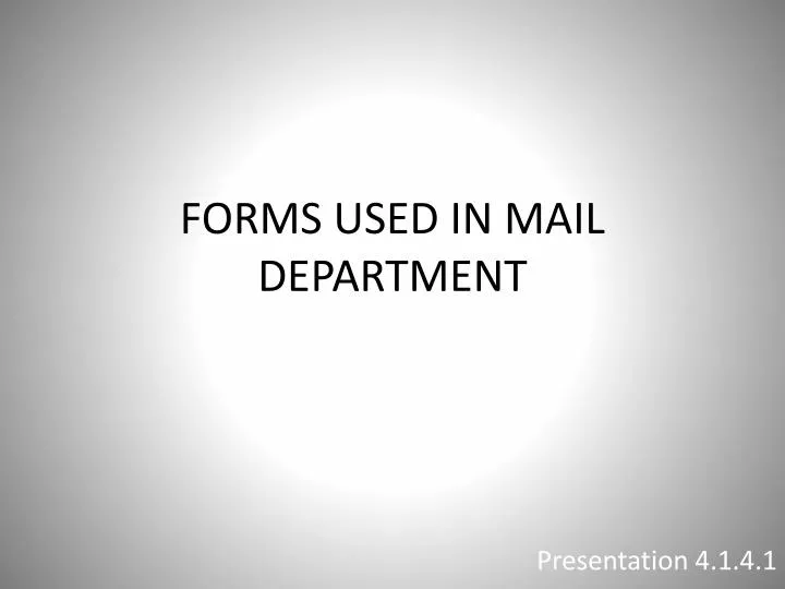 forms used in mail department