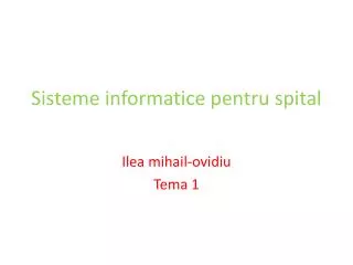 sisteme informatice pentru spital