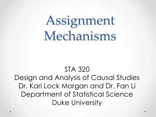 Assignment Mechanisms