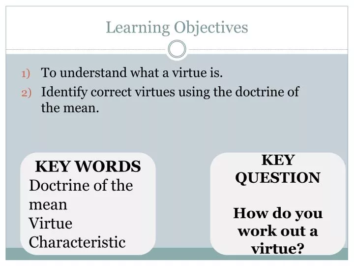 learning objectives