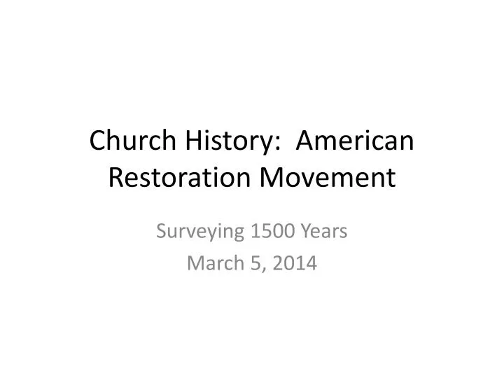church history american restoration movement