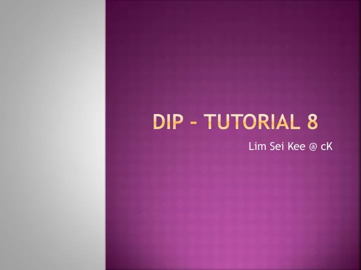 dip tutorial 8