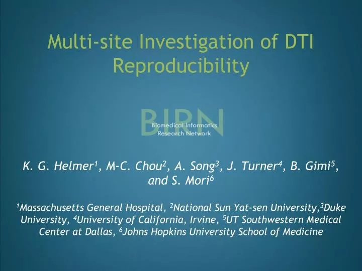 multi site investigation of dti reproducibility