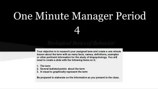 One Minute Manager Period 4