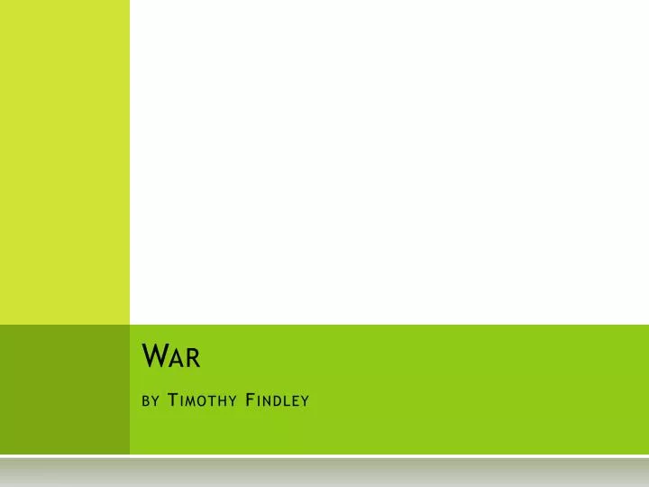 war by timothy findley